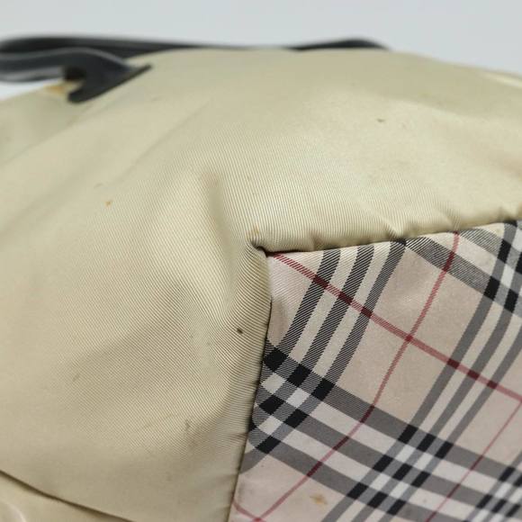 BURBERRY Nova Check Blue Label Hand Bag Nylon Beige Auth 81676 - Picture 15 of 16